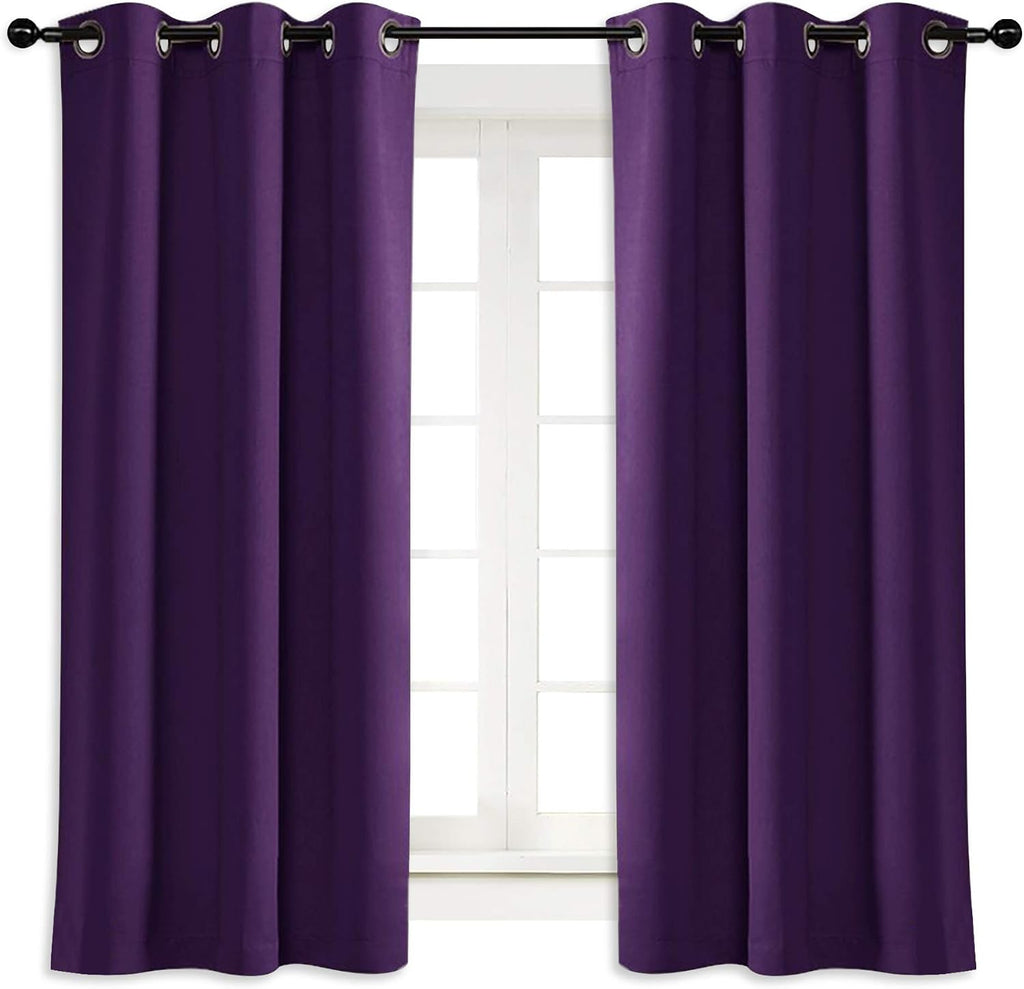 NICETOWN Blackout Curtain Blind for Bedroom, Single Panel, W34 x L63 inches, Royal Purple, Thermal Insulated Grommet Blackout Room…
