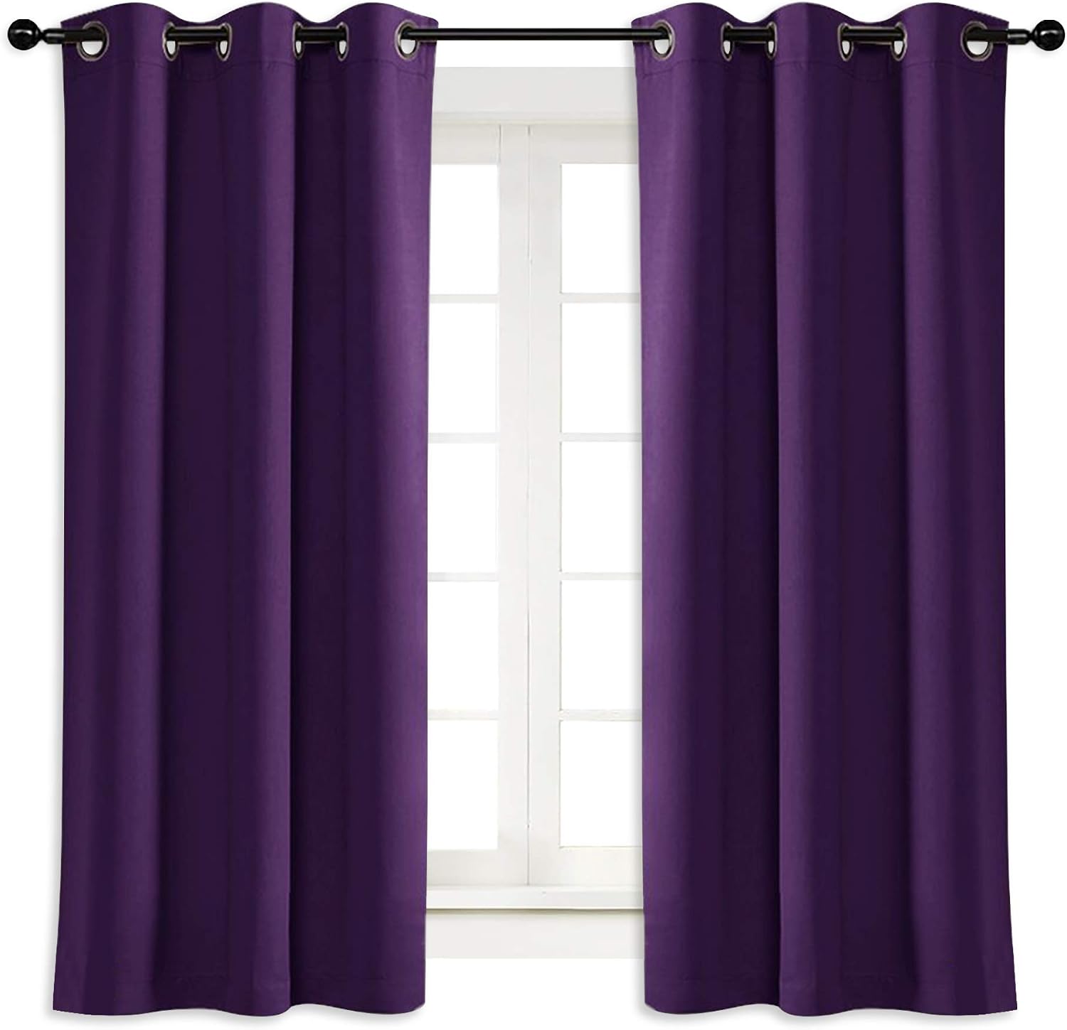 NICETOWN Blackout Curtain Blind for Bedroom, Single Panel, W34 x L63 inches, Royal Purple, Thermal Insulated Grommet Blackout Room…
