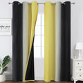 Estelartextiler Estelar Textiler Black and Yellow Ombre Blackout Curtains for Bedroom, Full Room Darkening Grommet Curtains for Living Room…