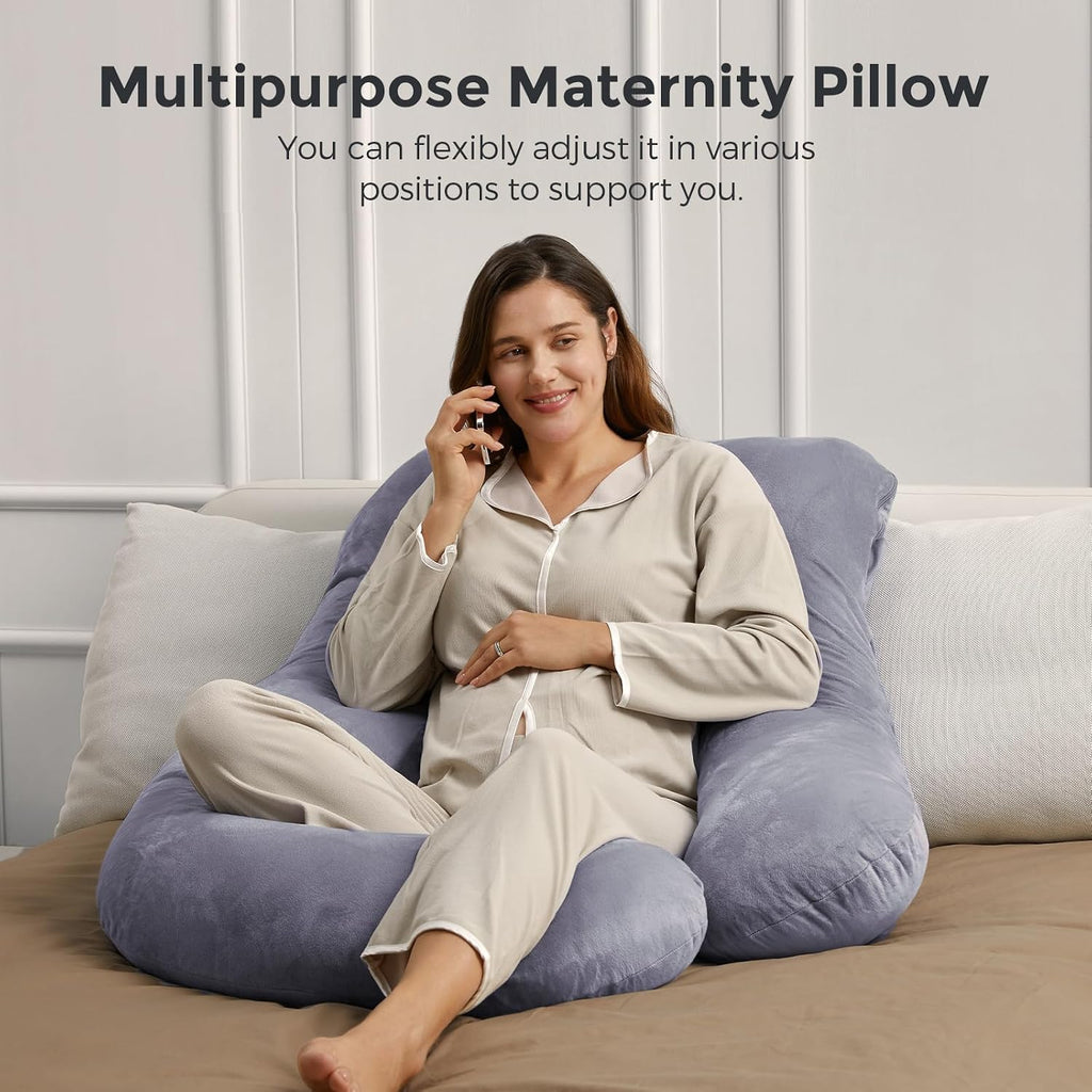 Momcozy Pregnancy Pillows for Sleeping, U Shaped Full Body Maternity Pillow with Removable Cover - Support for Back, Legs, Belly, HIPS…
