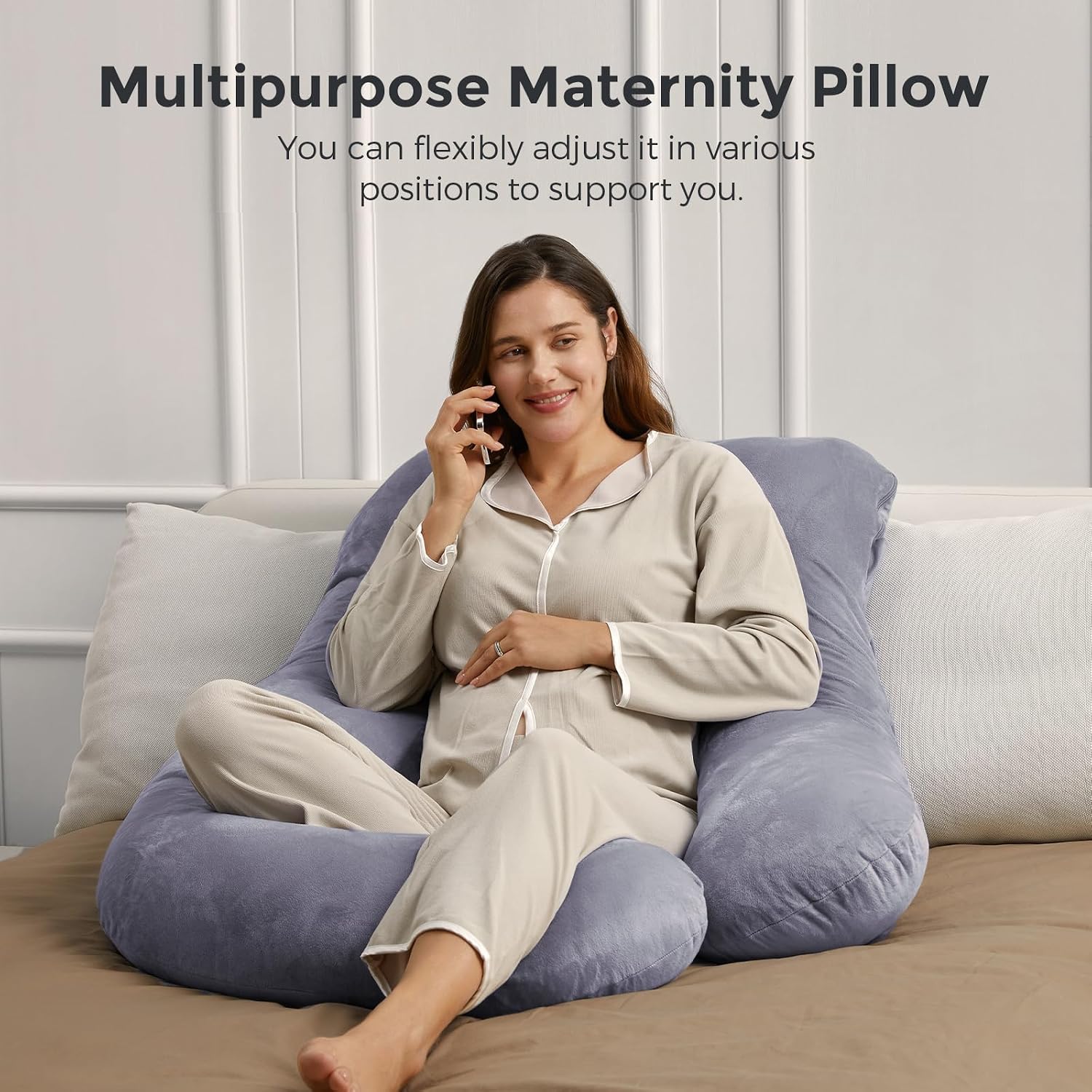Momcozy Pregnancy Pillows for Sleeping, U Shaped Full Body Maternity Pillow with Removable Cover - Support for Back, Legs, Belly, HIPS…