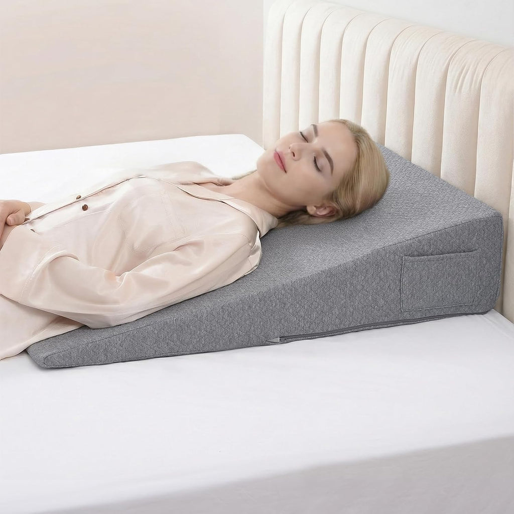 Vekkia 34" Extra-Long Wedge Pillow, Back & Arm Support, Bed Wedge Pillow for Sleeping After Surgery, Acid Reflux, Snoring Relief…