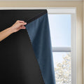 Jilron Autohesion Curtains for Windows, Bedroom Blackout Curtains for - Thermal Lnsulated No Drill Curtains Room Darkening Black Small Drape…