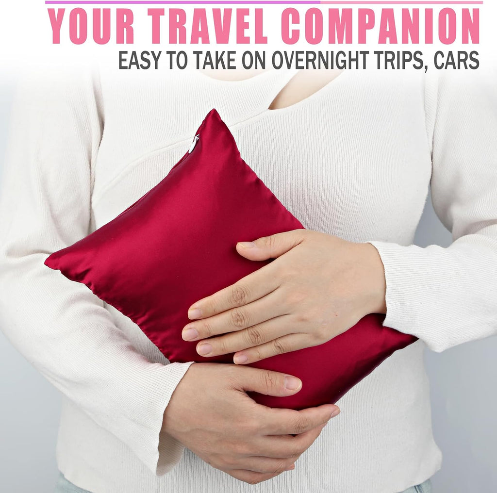 BNRendles Small Neck Pillow for Recliner Chair Neck with Removable Pillowcover Little Cervical Support Cushion Tiny Pillows Sleep Nap Satin…