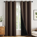 Miulee 100% Blackout Curtains for Bedroom 96 Inch Long, 2 Layers Thermal Insulated Black Out Window Curtains with Black Liner, Grommet Livi…