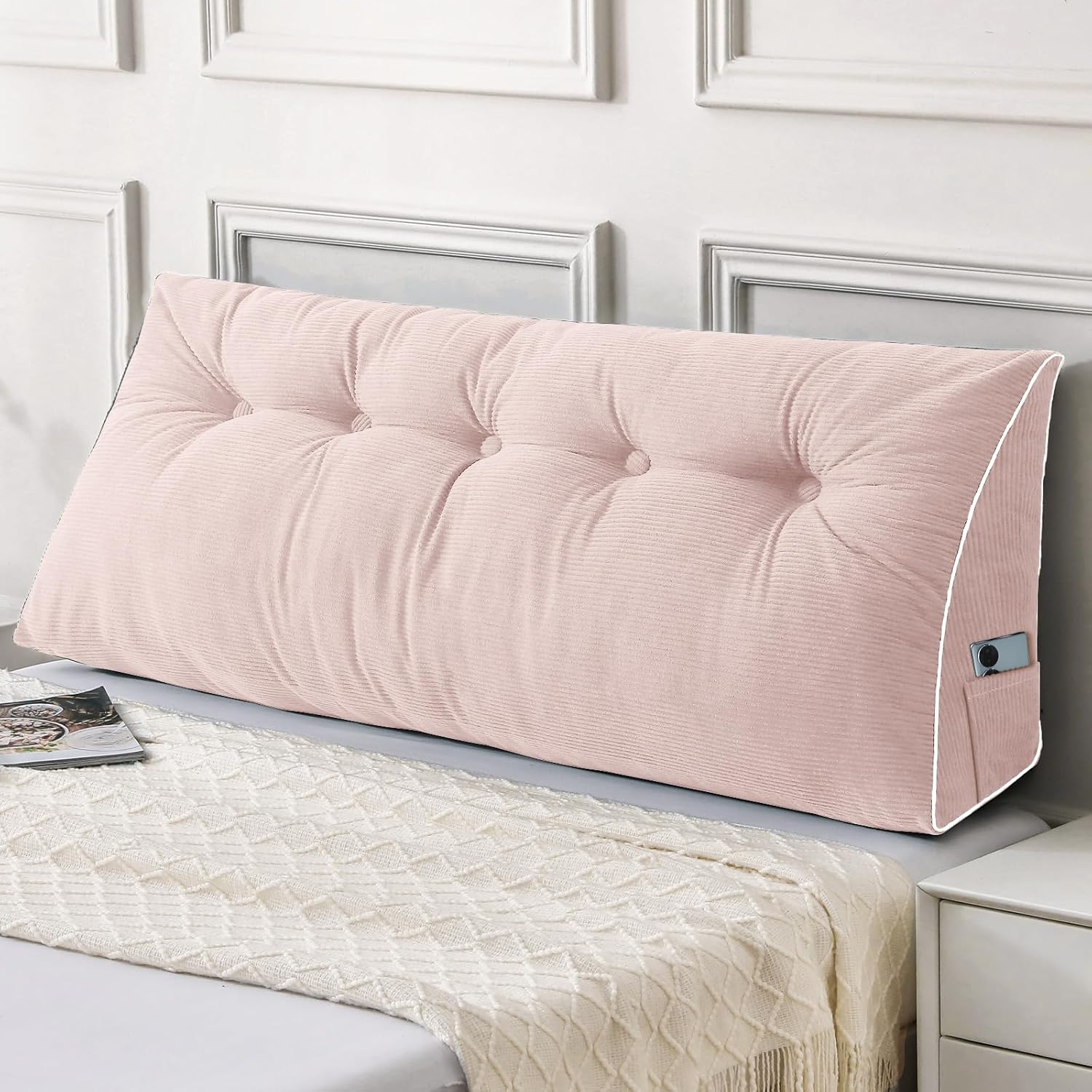 Sasttie Headboard Pillow Queen, Triangular Wedge Pillow Headboard, Wedge Headboard Pillow for Bed Sofa, Daybed Pillows for Sitting up, Read…