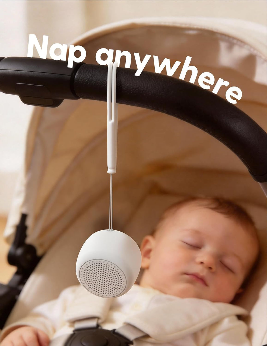 Babelio White Noise Sound Machine for Adults Kids Baby, Mini, 15 Non-looping Sounds, Timer, Memory Function, Easy to Pocket and Travel White