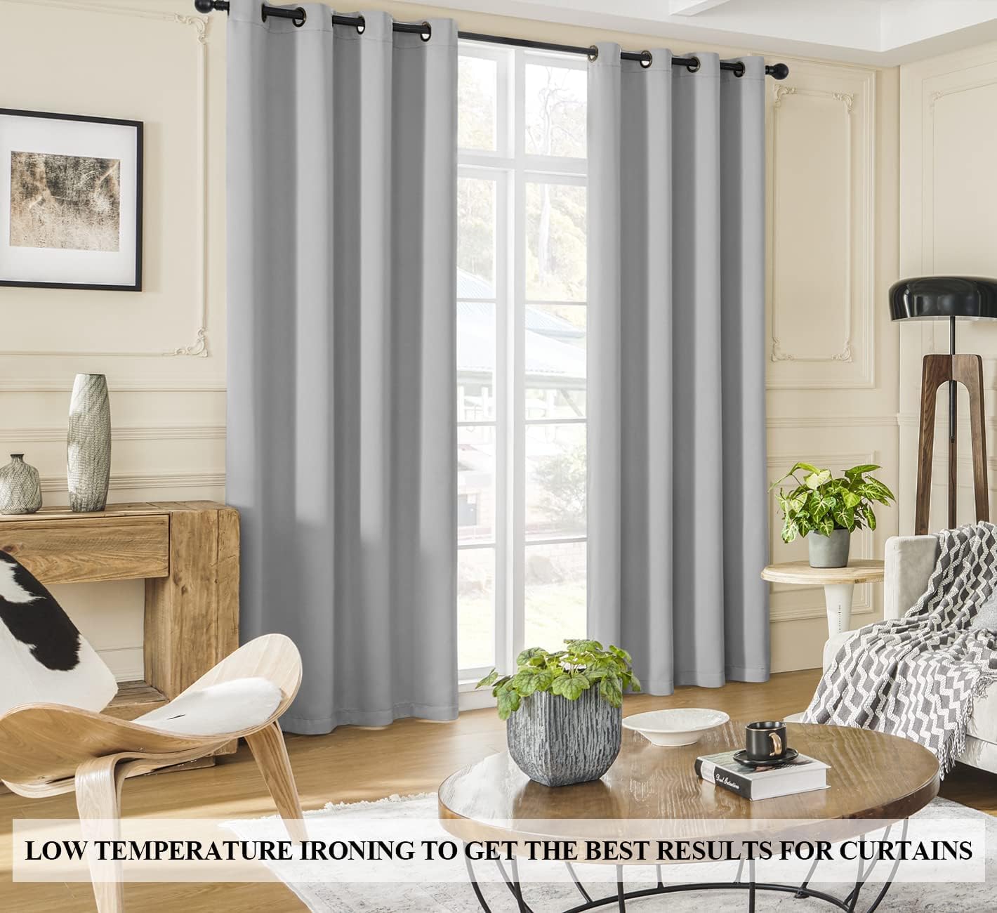 Rutterllow 100% Blackout 330 GSM Curtains, Full Shade 80 Inches Long Complete Drapes for Living Room, Thermal Insulated Bedroom Window …