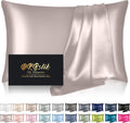 Home Mulberry Silk Pillow Cases Standard Size, Silk Pillowcase for Hair and Skin, Both Sides Natural Silk Satin Pillowcase for Sleeping Wom…