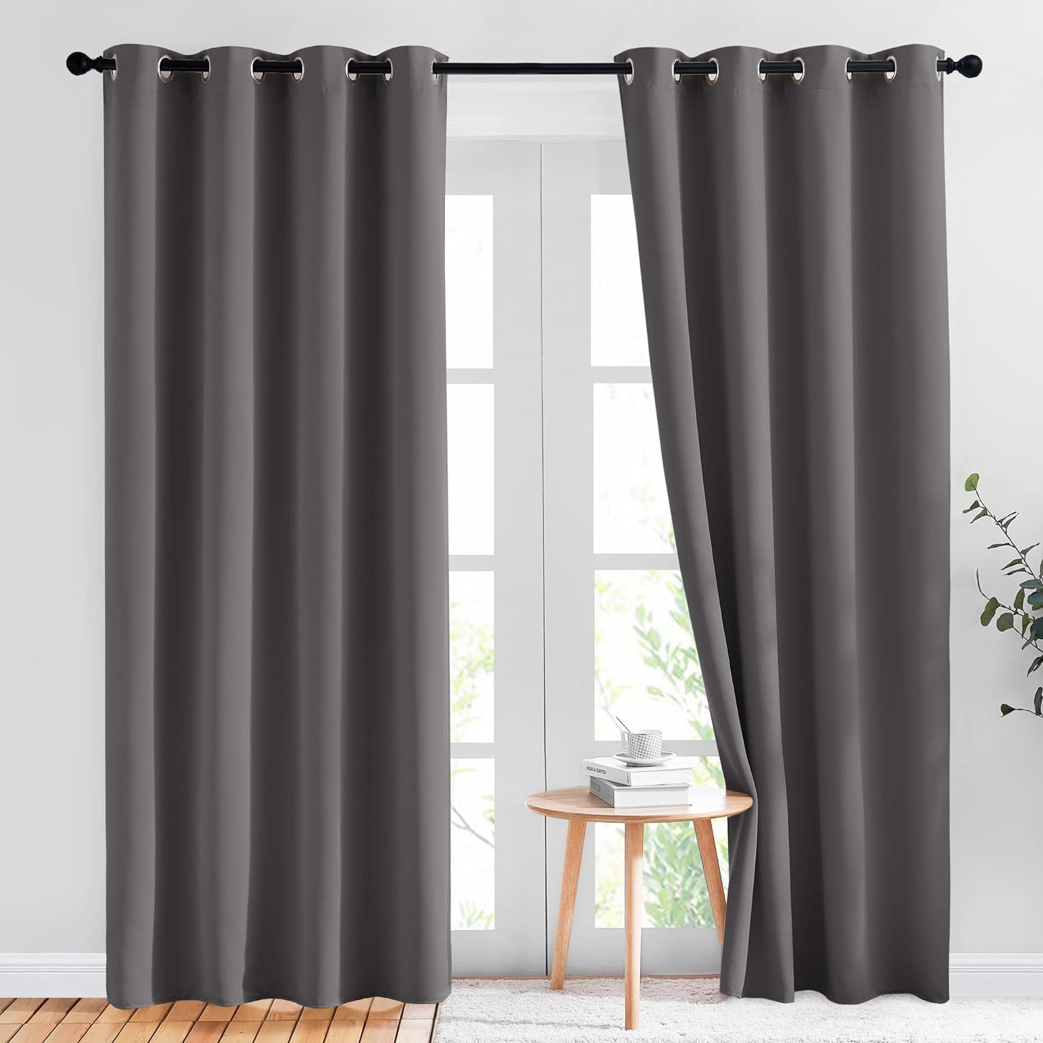 Nicetown Gray Blackout Curtains for Bedroom 84 inches Long - Thermal Drapes Grommet Room Darkening Light Blocking Curtains Window Treatment…