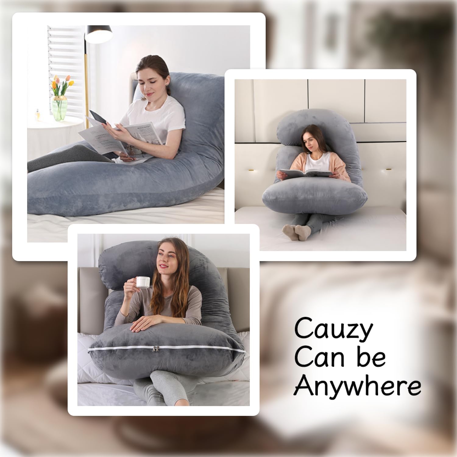 ALLOPERA Pregnancy Pillow, Full Body Maternity Pillow 57 inch, with Removable Washable Cover - Sleep Support for Legs, Back, Neck…