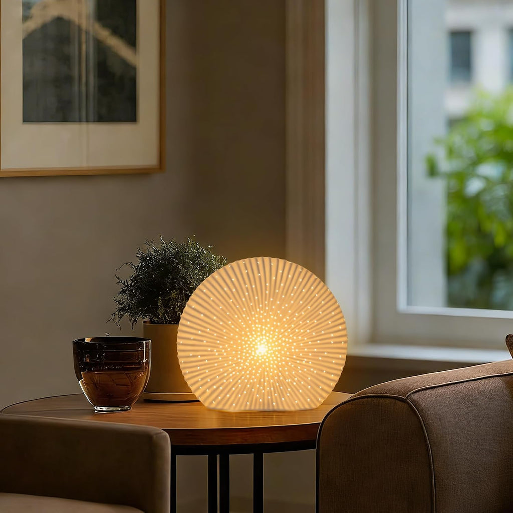 ZUIKAIG 10.5"Modern Ceramic Table Lamp, White bedside table lamp, night Lamp, Decorative Lamp, Ambient lighting, Artistic lamp, Suitable…