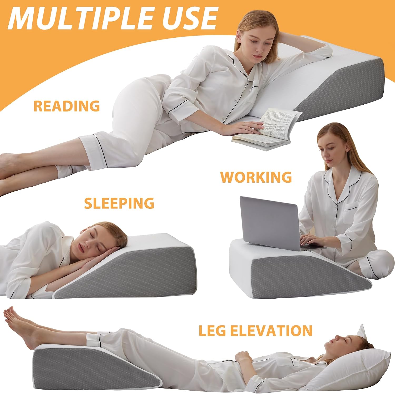 Bedluxe Leg Elevation Pillows, Leg Pillows for Sleeping, Cooling Gel Memory Foam Top, Wedge Pillow for Legs, Leg Wedges for Circulation, Sw…