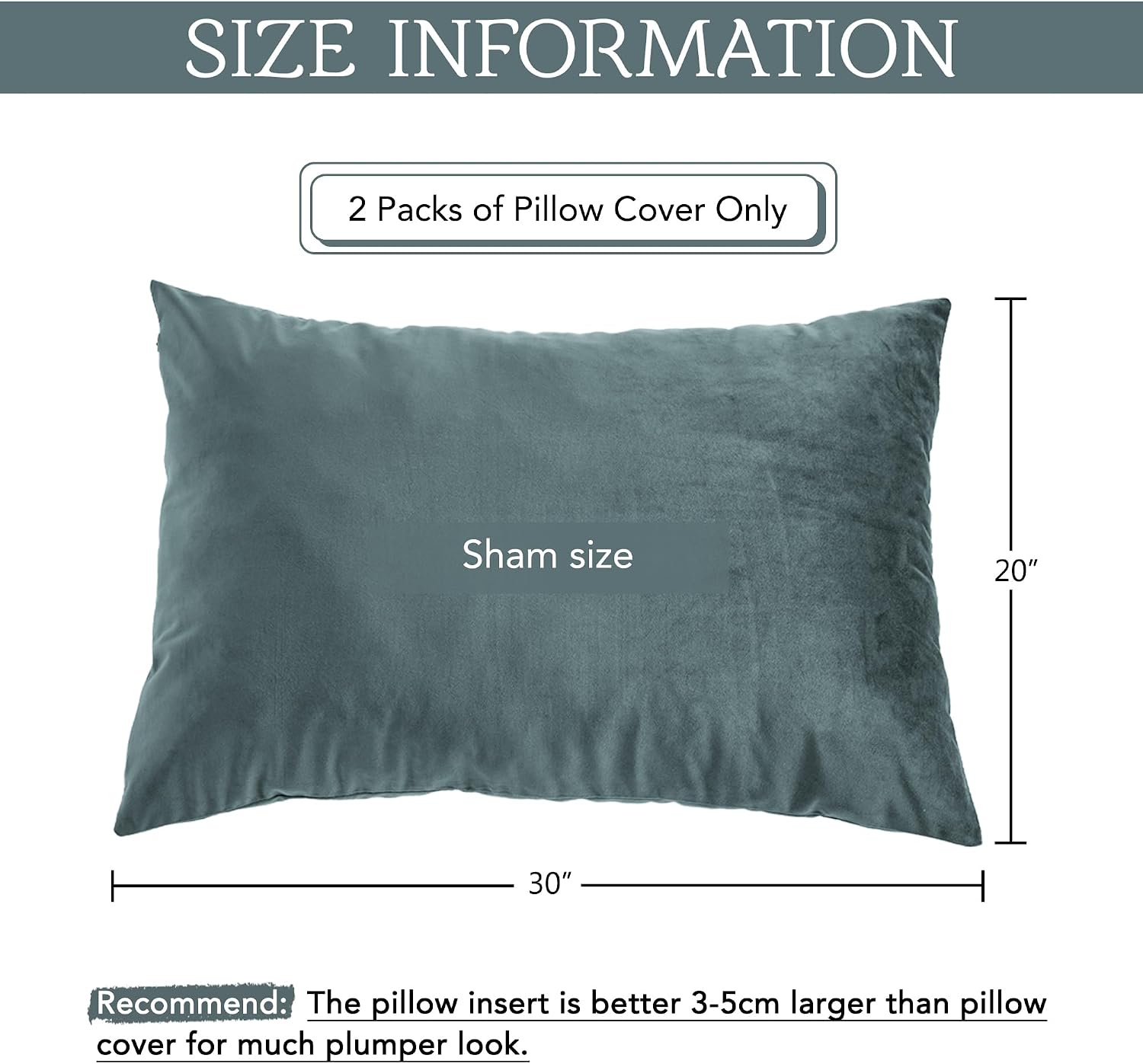 StangH Nursery Stone Blue Velvet Pillowcase Bed Pillow Cover for Hair and Skin, Queen Size 20 x 30 inches Set of 2, Luxury Warm Pillow Cove…