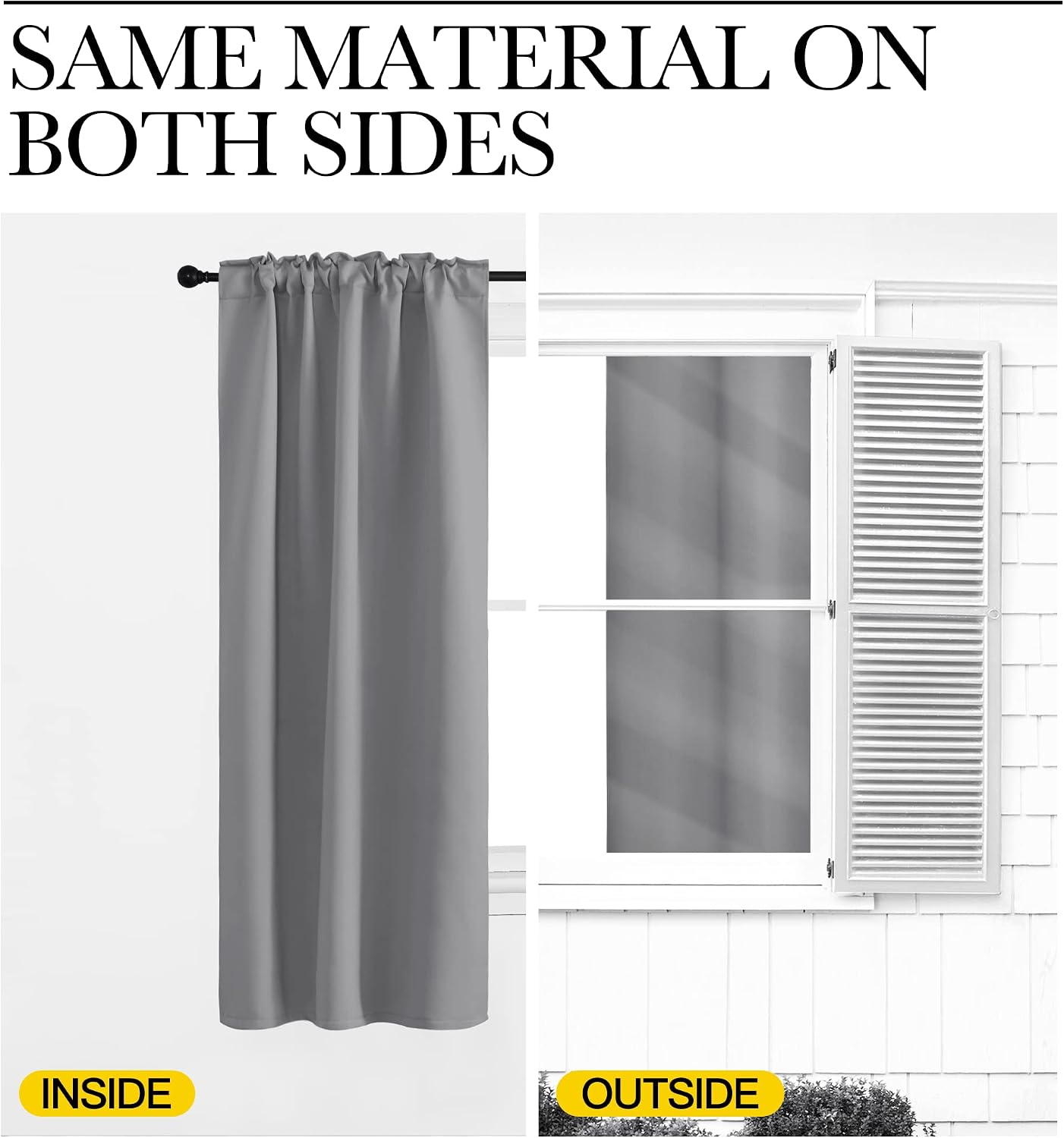 NICETOWN Blackout Curtain Panels for Living Room - (Silver Grey Color) 42x63 Inch, 2 Panels Set, Thermal Insulated Room Darkening…