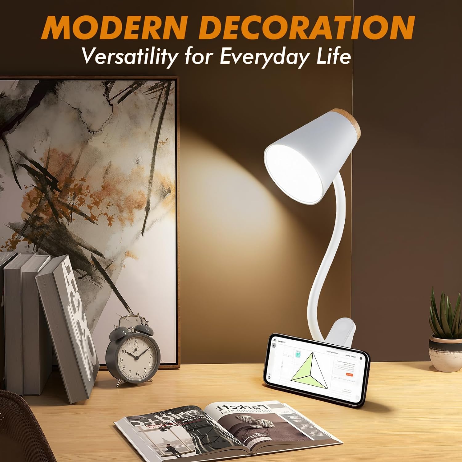WelcometoEJIAXIN EJIAXIN Clip on Desk Lamp for Home Office - Small LED Touch Dimmable Reading Light for College Dorm Room - Adjustable Flex…