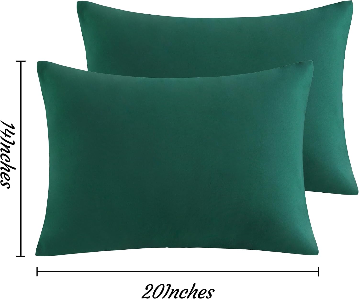 Ntbay Toddler Pillow Cases Set of 2, 2 Pack Brushed Microfiber 14x20 Pillow Cases, Soft, Wrinkle, Fade, Stain Resistant Dark Green Pillow C…