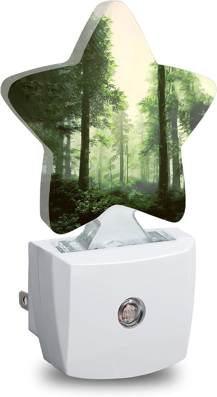 Misty Forest Star Night Light Plug in, Soft Glow Night Light for Kids Bedroom Nursery, Gentle Warm Light for Sleep, Compact Lamp for…