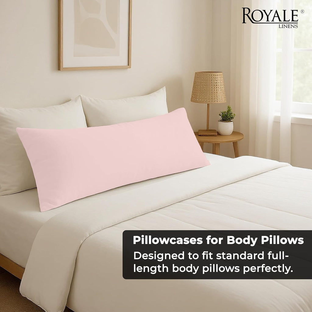 Royalelinens ROYALE LINENS Body Pillow Cover - Double Brushed 1800 Microfiber - 20"x54" with Hidden Zipper Closure - Wrinkle & Fade Resista…