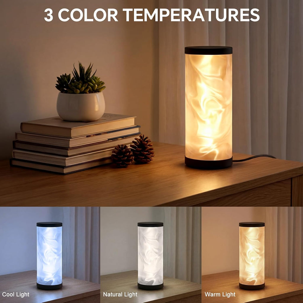 WORLD WIN Prism Glow Table Lamp - 3 Color Temperatures USB Control Bedside Lamp, Dimmable Desk Light for Bedroom Living Room & Office…