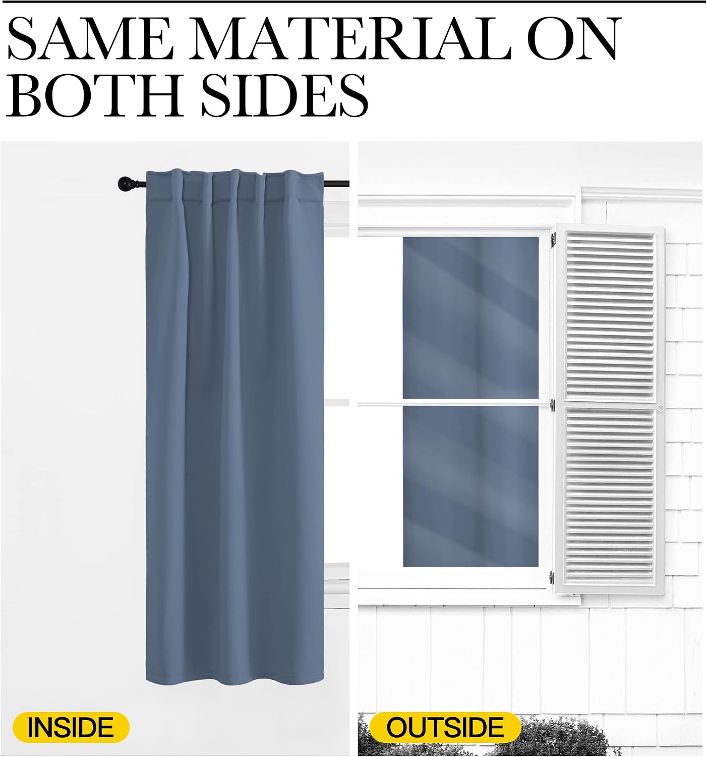 NICETOWN RV Curtains for Camper Windows - (Stone Blue Color) 34x54 Inch, 2 Panels Set, Thermal Insulated Room Darkening Blackout…