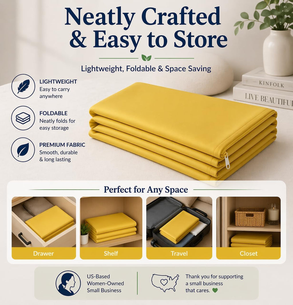 Evolive 100% Rayon Derived from Bamboo Cooling Breathable Body Pillow Cover/Pillowcases 21x54 inches with Hidden Zipper Closure (Yellow, 21…
