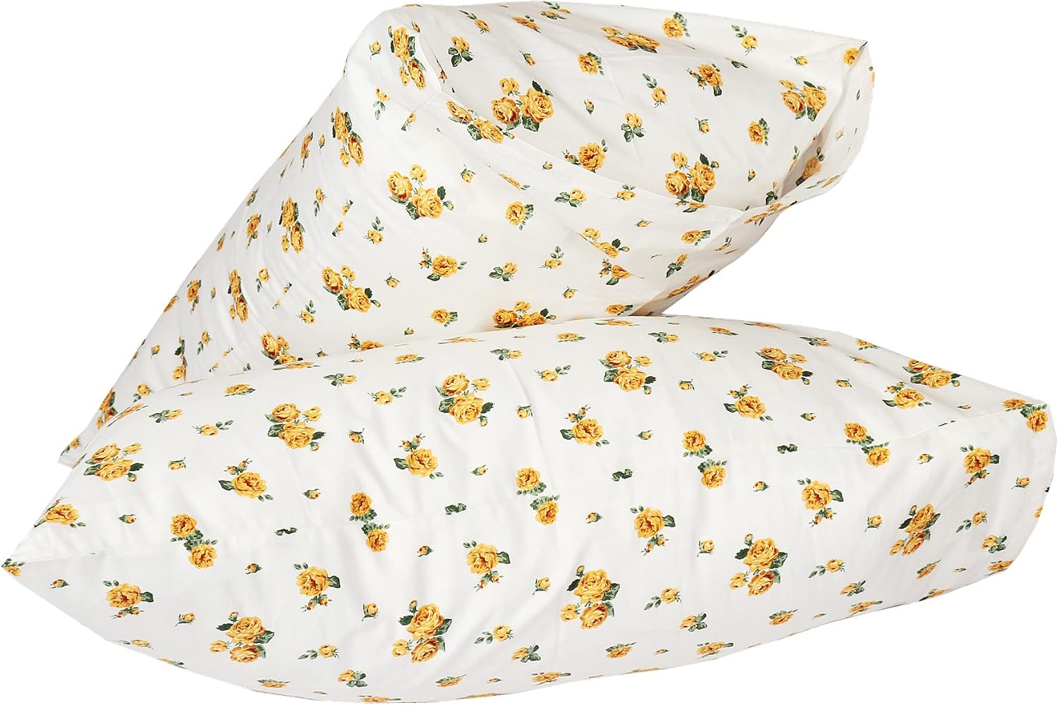 Wbycotbed 2-Piece Cotton Pillowcase Set Queen Size, Floral Printed Hotel Quality Pillow Protectors 20" x 30" 20 Inch Cotton