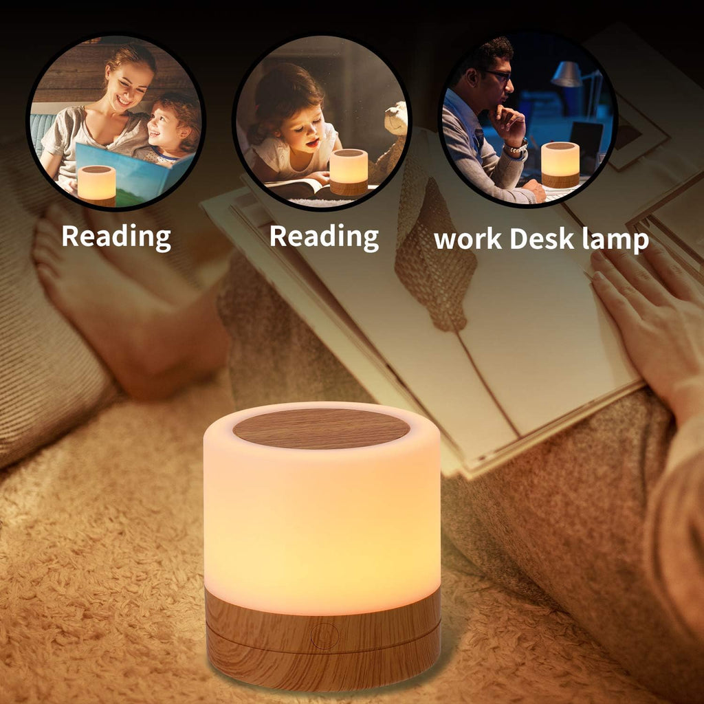 Nursery Night Light for Kids, USB Rechargeable Small Desk Lamp,13 RGB Colors & 4 Brightness & 1 Remote, Touch Bedside Cordless Table…