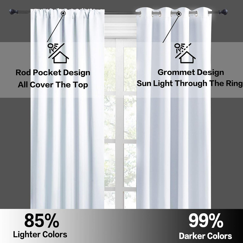 Rybhome RYB HOME Curtains for Bedroom Living Room 63 inches Long, Thermal Insulated Privacy Rod Pocket Drapes for Nursery Office Home Theat…