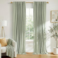 100BlackoutShield 100% Blackout Shield Linen Blackout Curtains for Bedroom 96 Inches Long, Back Tab/Rod Pocket Living Room Drapes, Thermal…