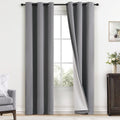 Yakamok Grey Room Darkening 100% Blackout Curtains Grommet Window Treatments with 2 Thick Layers-Gray Thermal Insulated Drapes Set of 2 Pan…