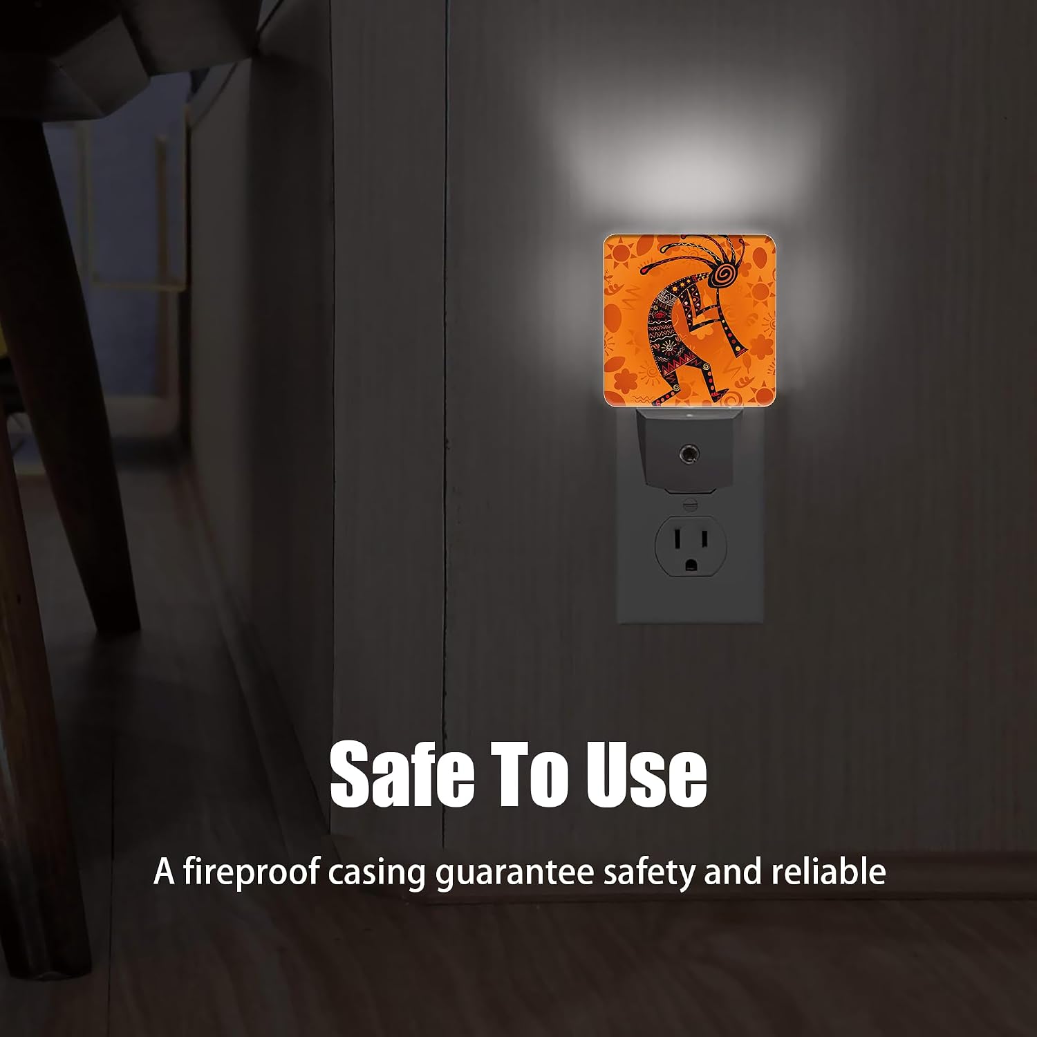 Ethnic African Deity Night Light, Kokopelli Plug into Wall with Dusk to Dawn Light Sensors, Warm Nightlights for Bedroom…