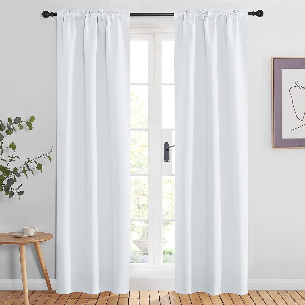 Nicetown Living Room Darkening Curtains - (Cloud Grey Color) W34 x L84, Set of 2, Home Decor Room Darkening Thermal Insulated Drapery Panel…