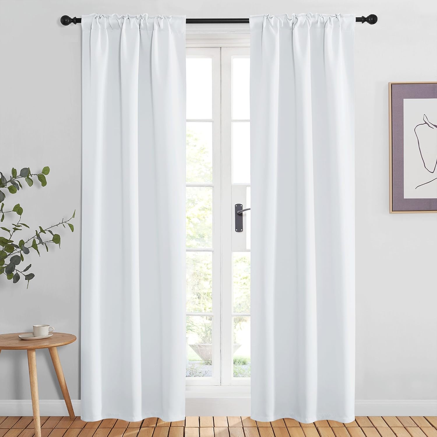 Nicetown Living Room Darkening Curtains - (Cloud Grey Color) W34 x L84, Set of 2, Home Decor Room Darkening Thermal Insulated Drapery Panel…