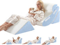 WSOFRLAC 4PCS Wedge Pillow Set for Sleeping – Orthopedic Bed Pillow for Post Surgery, Adjustable Memory Foam Support for Sitting Up in…