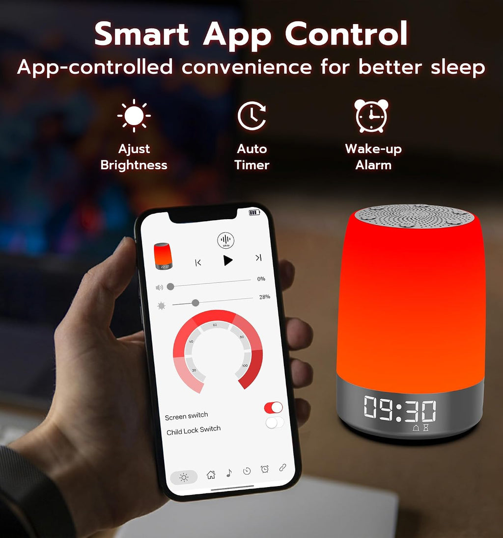 AnwellerSmart Anweller Smart Red Light relaxation Sleep Device White Noise Sound Machine with 5-Level Red Night Light (620–690nm) 32…