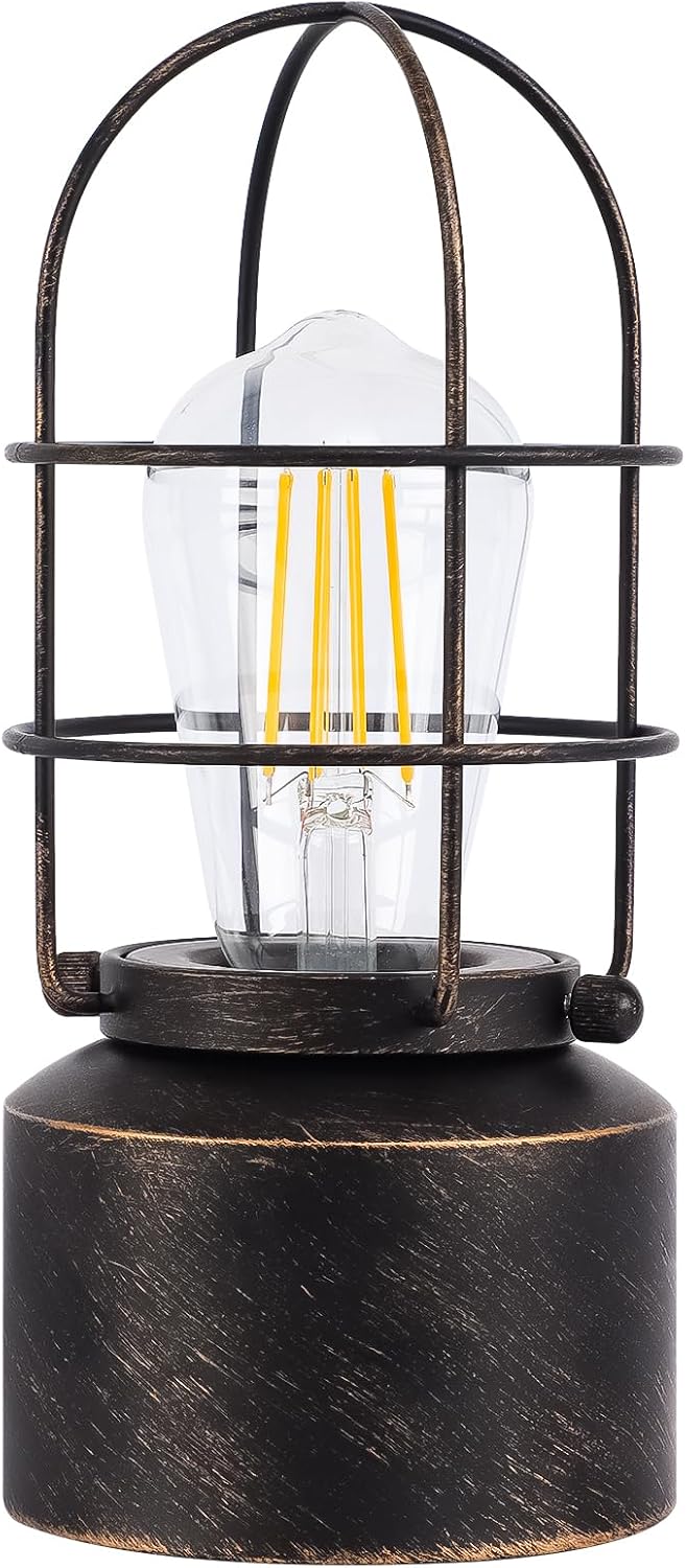 Haian Support Small Touch Table Lamp for Small Spaces - 3 Way Dimmable Industrial Bedside Lamp - Steampunk Antique Nightstand Desk for…