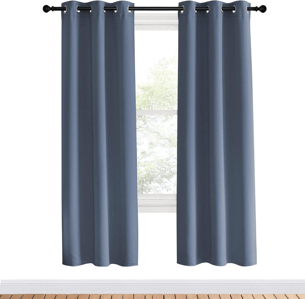 NICETOWN Blackout Curtains for Bedroom, Stone Blue, 34" Wide by 70" Long, Home Decoration Thermal Insulated Noise Reducing Curtains &…