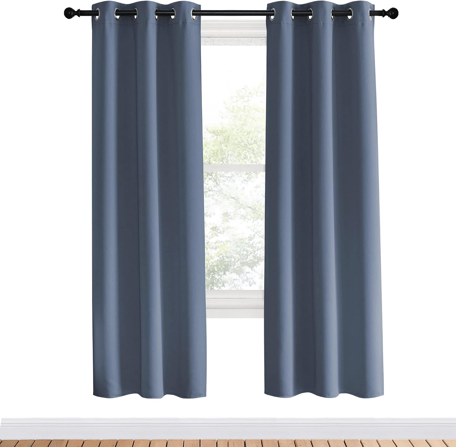 NICETOWN Blackout Curtains for Bedroom, Stone Blue, 34" Wide by 70" Long, Home Decoration Thermal Insulated Noise Reducing Curtains &…