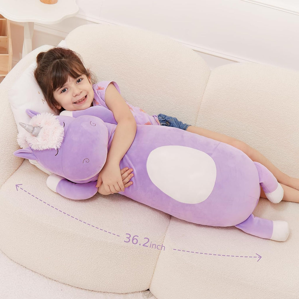 MorisMos Big Unicorn Stuffed Animal 3ft, 36.2'' Long Plush Unicorn Body Pillow for Girl Boy, Giant Stuffed Animal Body Pillow for…