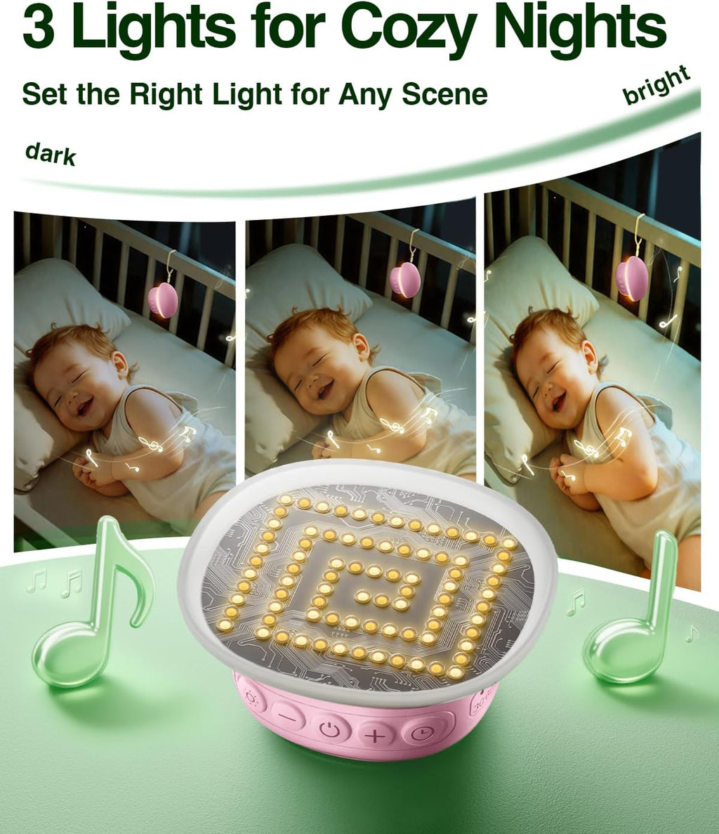 Portable White Noise Sound Machine for Baby Adults, 20 Soothing Sound & 30-Level Volume, 48H Runtime with 30/60/90min Timer, Memory…