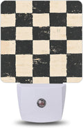 Distressed Checkerboard Night Lights Plug into Wall, Night Light for Bedroom Bathroom Hallway Kitchen, Auto Dusk to Dawn Sensor…