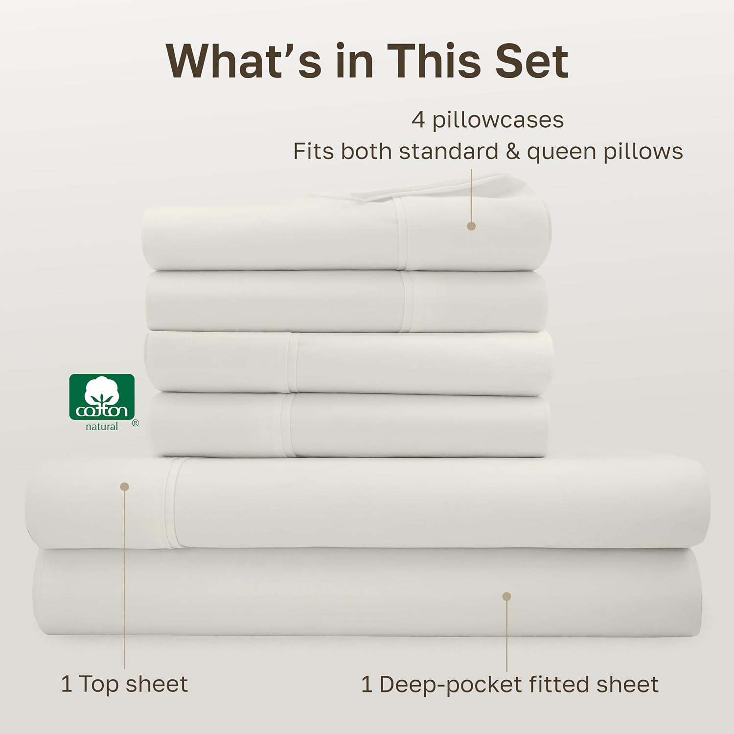 CaliforniaDesignDen California Design Den 6-Pc Queen Size Sheet Set with 4 Pillowcases - 400 Thread Count 100% Cotton Sheets, Sateen Weave,…