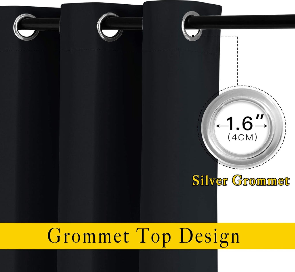 NICETOWN Blackout Curtain Panels 90 inches - Light Reducing Thermal Insulated Solid Grommet Blackout Curtains/Panels/Drapes for Living…