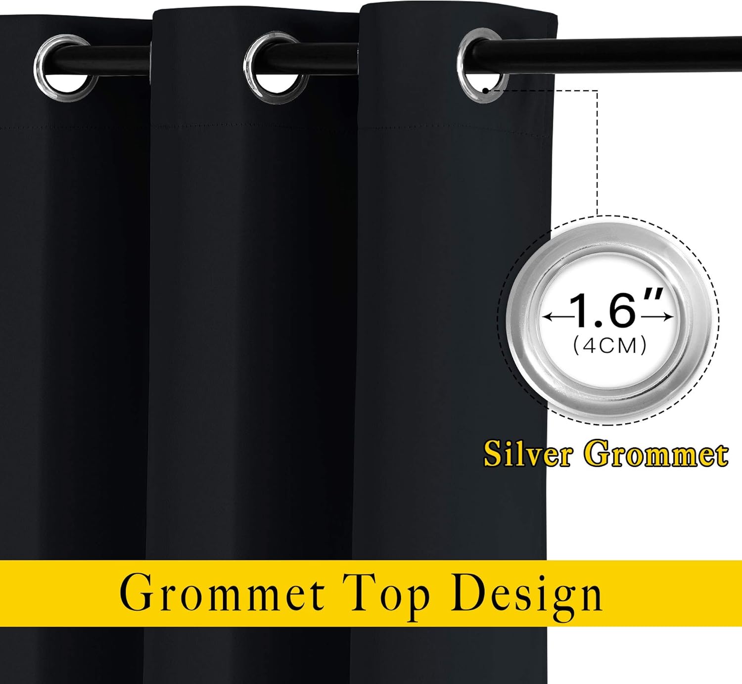 NICETOWN Blackout Curtain Panels 90 inches - Light Reducing Thermal Insulated Solid Grommet Blackout Curtains/Panels/Drapes for Living…