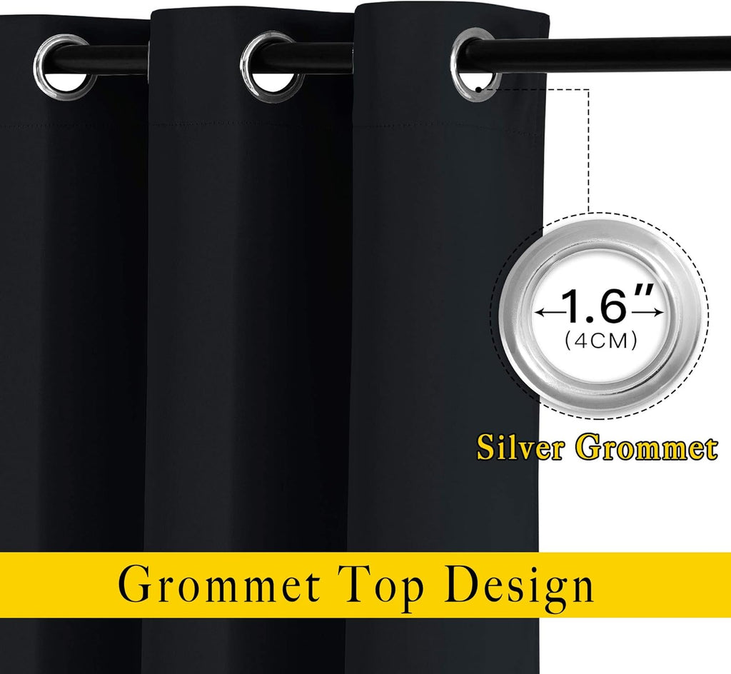 Nicetown Blackout Curtain Panels 66 inches - Light Reducing Thermal Insulated Solid Grommet Blackout Curtains/Panels/Drapes for Living Room…
