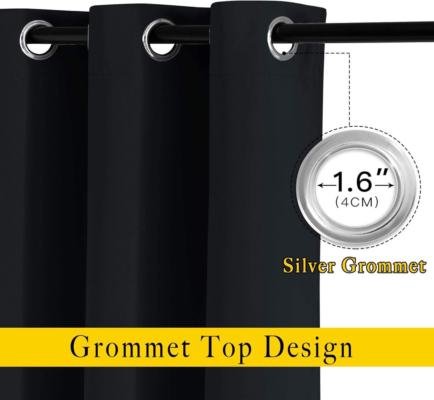 Nicetown Blackout Curtain Panels 66 inches - Light Reducing Thermal Insulated Solid Grommet Blackout Curtains/Panels/Drapes for Living Room…