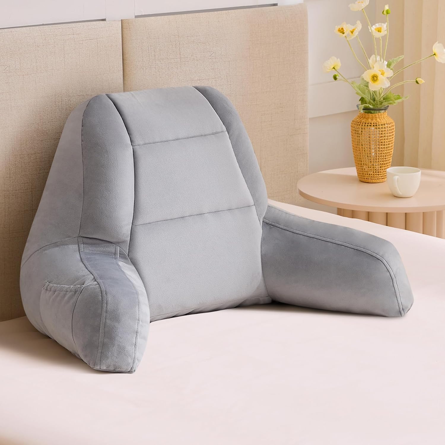 IASEAHK Reading Pillows for Sitting in Bed Adult, Back Pillow for Bed Sitting Up, Backrest Pillows with Shredded Foam for Adult&Teens…