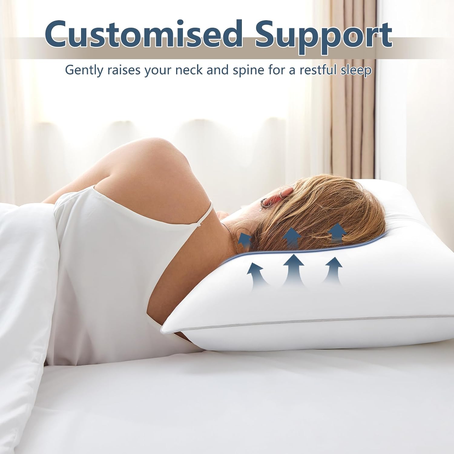 CozyLux Soft Supportive Bed Pillows for Side and Back Sleepers, Oeko-Tex Certified Down Alternative Filling, Hotel Quality Fluffy Sleeping…
