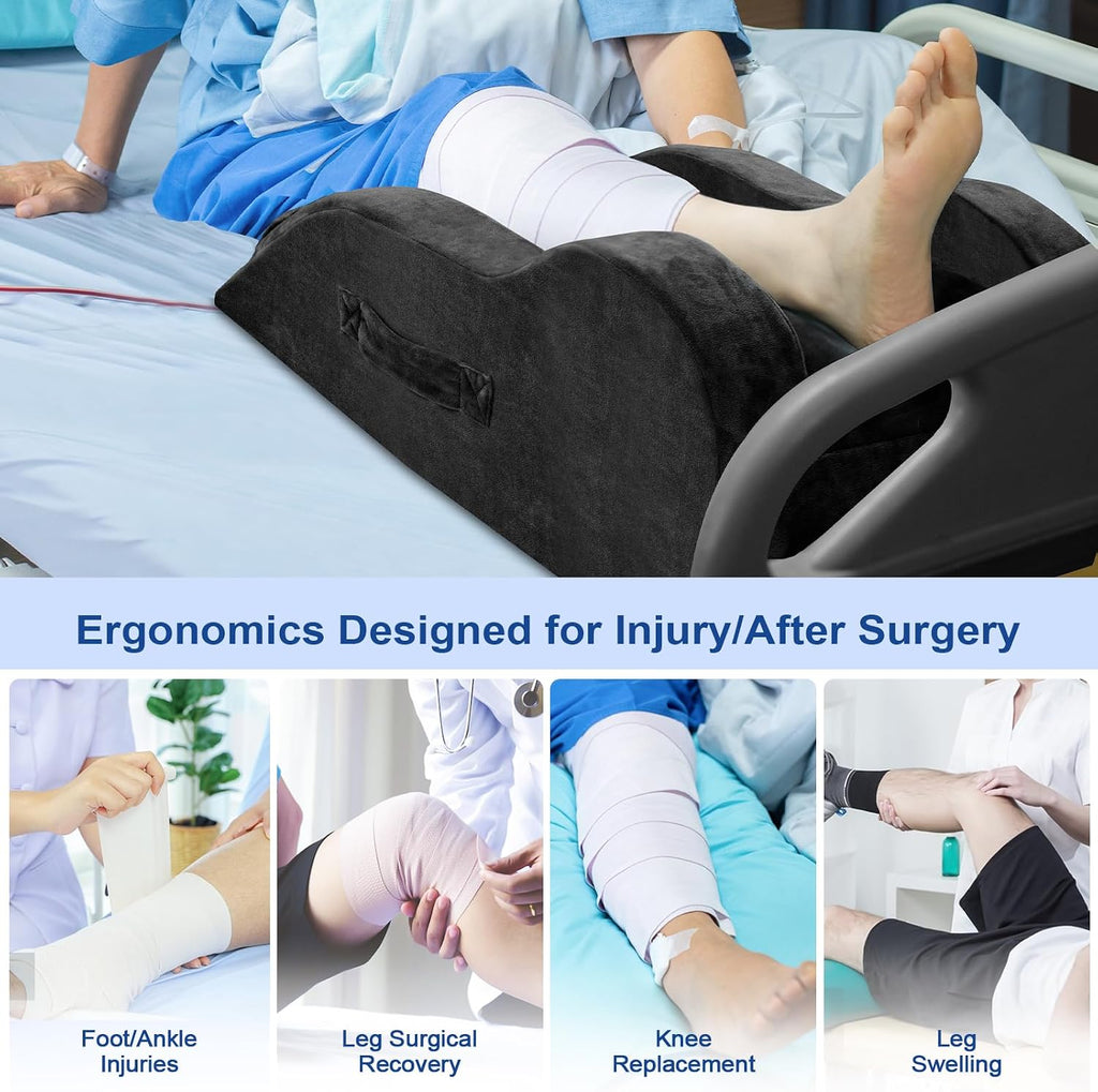 KingPavonini Adjustable Leg Elevation Pillows for After Surgery, Ergonomic Curve Keeps Knee Straight, Memory Foam Leg Pillow Elevation for…
